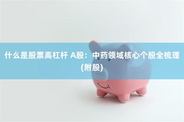 什么是股票高杠杆 A股：中药领域核心个股全梳理(附股)